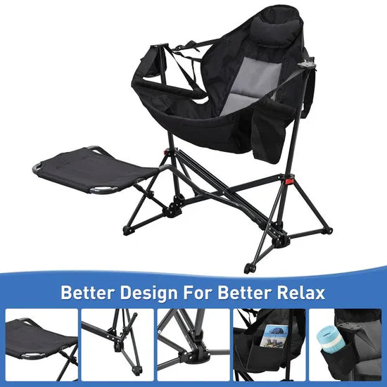 450lbs Heavy-Duty Swing Hammock Chair – Portable with Pedal, Perfect for Camping & Outdoor Trips