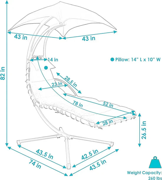 Heavy-Duty Steel Hammock Chair – Ergonomic Build with Premium Cushions & Pillows for Peak Coziness