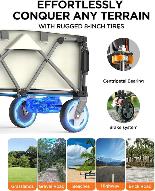 Foldable Electric Wagon – Collapsible Build | Stows in Seconds, Transports with Zero Fuss