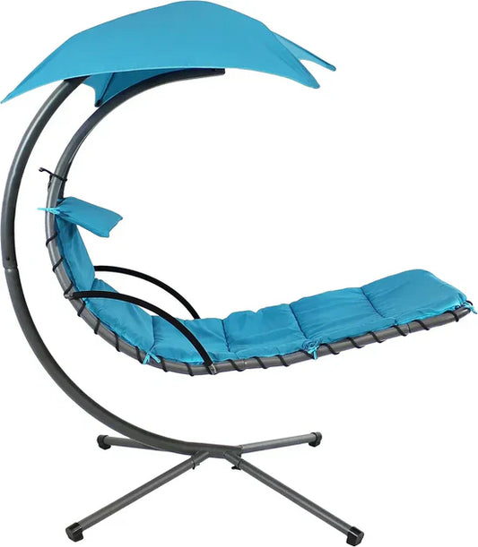 Heavy-Duty Steel Hammock Chair – Ergonomic Build with Premium Cushions & Pillows for Peak Coziness